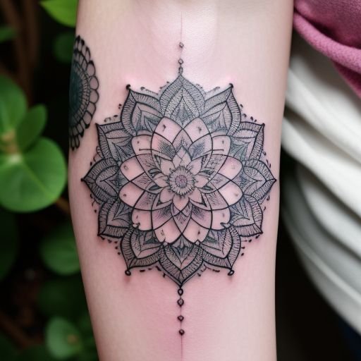 tatuaggio mandala sul braccio di una donna