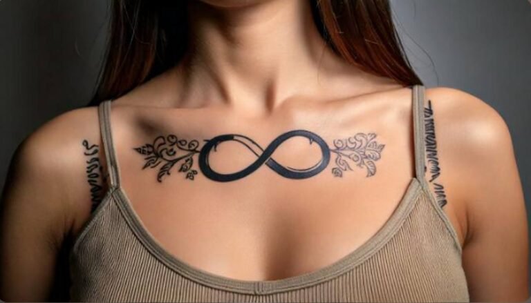 Delicato tatuaggio dell'infinito su una donna, che simboleggia l'amore eterno e la connessione